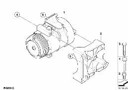 AIR-CONDITIONER COMPRESSOR/MOUNTING PART diagram for BMW 5 Series E60 520d