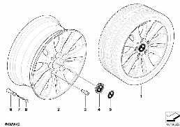 BMW LIGHT ALLOY WHEEL, V-SPOKE 229 diagram for BMW 1 Series E81 116d