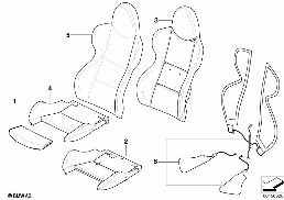 SEAT, FRONT, UPHLSTRY, COVER, SPORT SEAT diagram for BMW Z4 E85 2.0i