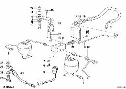 Regulacja poziomu/przewody tylne diagram for BMW 6 Series E24 628CSi