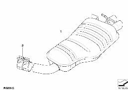 Tłumik końcowy sportowy diagram for BMW X3 E83 LCI 3.0d