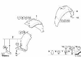 Radhausverkleidung diagram for BMW 1 Series E87 120d