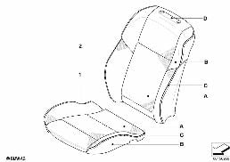 INDIV.COVER FOR M MULTIFUNCTION SEAT diagram for BMW 5 Series E61 LCI M5
