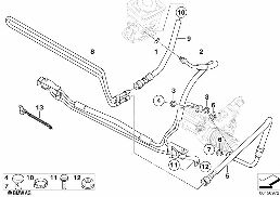 HYDRO STEERING-OIL PIPES diagram for BMW 3 Series E46 330xd