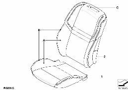 INDIVIDUAL SPORTS SEAT COVER, FRONT diagram for BMW 5 Series E61 LCI M5
