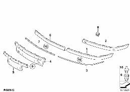 TRIM, DECOR ELEMENTS, FRONT diagram for BMW 7 Series E66 760Li
