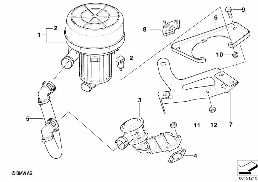Reducering uitlaat gifstoffen-luchtpomp diagram for BMW X3 E83 2.0i