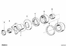 DRIVE FLANGE SUSPENSION/GASKET RING diagram for BMW 3 Series E36 320i