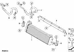 Motoroljekylare/oljekylarledning diagram for BMW 5 Series E60 M5