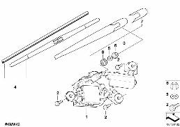 SINGLE PARTS FOR REAR WINDOW WIPER diagram for BMW X3 E83 LCI 1.8d