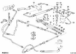 Suspensão autonivelante/tubos traseiros diagram for BMW 5 Series E34 525ix