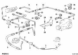 Bloqueio electro-hidr./tubos/peças fixa. diagram for BMW 5 Series E34 525ix