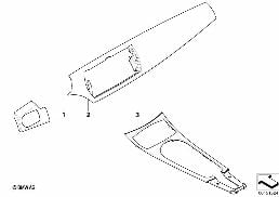Post-équipt baguettes décor. Pianolack diagram for BMW Z4 E85 2.5i