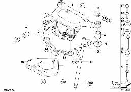 REAR AXLE CARRIER diagram for BMW Z4 E86 3.0si