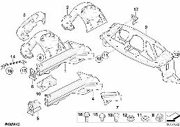 WHEELHOUSE/ENGINE SUPPORT diagram for BMW Z4 E85 2.5si