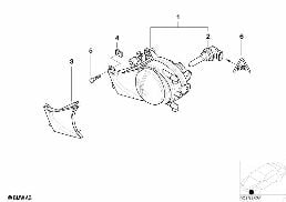 Lampa przeciwmgłowa diagram for BMW 5 Series E39 520d