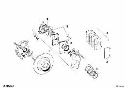 브레이크 디스크/캘리퍼/설치부품/앞 diagram for BMW 1502-2002tii 2002