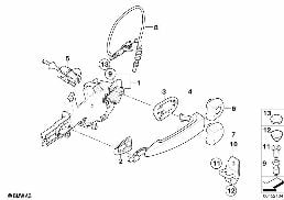 ระบบล็อคประตู, ด้านหน้า II diagram for BMW X5 E70 3.0si