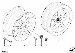 BMW LA WHEEL, STAR SPOKE 185 diagram for BMW 3 Series E90 LCI 320i