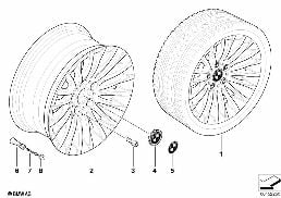 BMW LIGHT ALLOY WHEEL, SPIDER SPOKE 187 diagram for BMW 3 Series E90 LCI 320i
