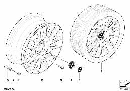 BMW LIGHT ALLOY WHEEL, RADIAL SPOKE 216 diagram for BMW 3 Series E90 LCI 320i