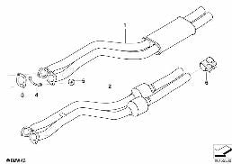 CATALYTIC CONVERTER/FRONT SILENCER diagram for BMW Z4 E85 3.0si