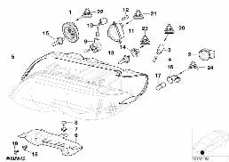 SINGLE COMPONENTS FOR HEADLIGHT diagram for BMW X5 E53 3.0d