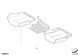 SEAT, FRONT, UPHOLSTERY AND COVER
