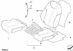 SEAT, FRONT, UPHOLSTERY AND COVER