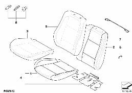 SEAT FRONT, UPHOLSTERY & COVER BASE SEAT diagram for BMW X3 E83 LCI 3.0i