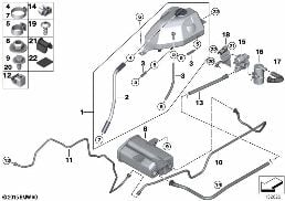 Zbiornik wyrówn./filtr z węglem aktywn. diagram for BMW X5 E53 4.8is