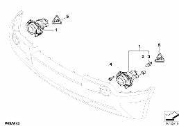 FOG LIGHTS diagram for BMW X3 E83 3.0d