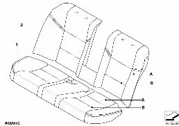 ที่หุ้มที่นั่งหนังเฉพาะรุ่น, ด้านหลัง diagram for BMW 5 Series E60 M5