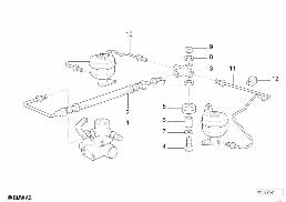 LEVELLING DEVICE/TUBING REAR diagram for BMW 7 Series E38 740i