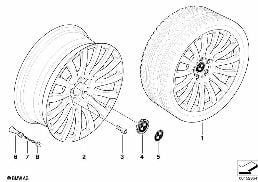 BMW LA FORGED WHEEL RADIAL SPOKE 190 diagram for BMW 5 Series E60 525d