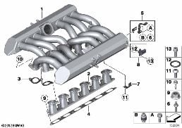 Impianto d'aspirazione diagram for BMW Rolls-Royce Phantom RR1 Phantom