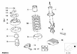 REAR SPRING STRUT EDC/CTRL UNIT/SENSOR diagram for BMW 7 Series E32 730i