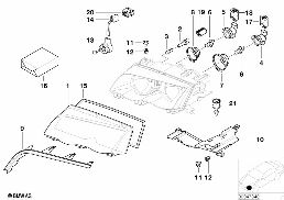 SINGLE COMPONENTS FOR HEADLIGHT diagram for BMW 3 Series E46 320d