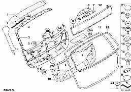 TRUNK LID TRIM PANEL diagram for BMW 3 Series E91 LCI 320i