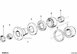 DRIVE FLANGE SUSPENSION/GASKET RING diagram for BMW 3 Series E36 323ti