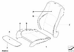 INDIVIDUAL SPORTS SEAT COVER, FRONT diagram for BMW 3 Series E91 320d