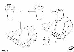 GEAR SHIFT KNOBS/SHIFT LEVER COVERINGS diagram for BMW 1 Series E82 135i