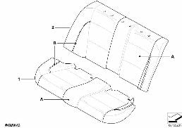 INDIVIDUAL SPORTS SEAT COVER, REAR diagram for BMW 3 Series E90 330xi