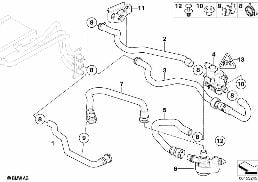 冷卻液軟管-泵-閥門 IHKA 高級 diagram for BMW 5 Series E60 525d