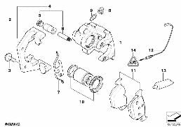 Hamulec tył-okładzina-czujnik diagram for BMW X5 E53 4.8is