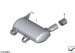 Układ wydechowy tylny diagram for BMW 3 Series E90 318i