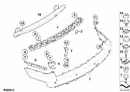 Obudowa tylna diagram for BMW X3 E83 LCI 2.0d