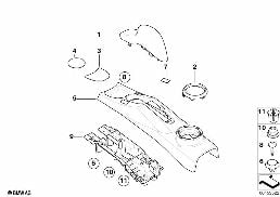 Konsola środkowa diagram for BMW MINI R50 Cooper