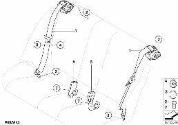 SAFETY BELT REAR diagram for BMW 3 Series E92 330i