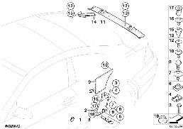 Pièces diverses de carrosserie diagram for BMW 6 Series E64 650i